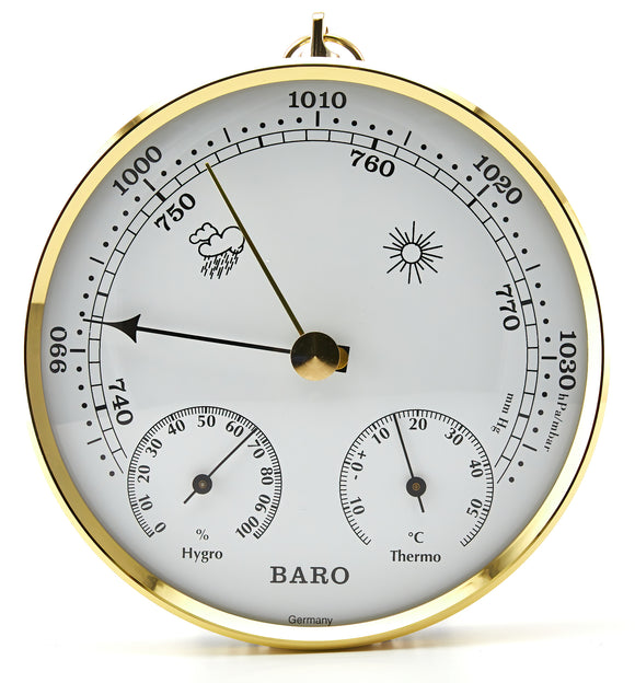 Barometer with Temperature and Humidity, Gilt
