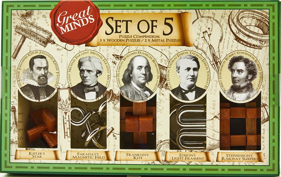 Set of Five Genius Men Puzzles